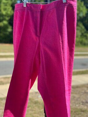Doncaster Pink Textured Pants Size 14 Pull On Ankle Pants